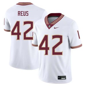 #42 Brunno Reus Seminoles White Mens Jerseys High School College Football 617790-583