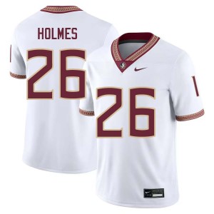 #26 Caziah Holmes Florida State White Men Jersey Player College Football 172822-503
