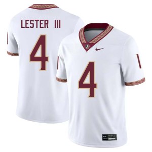 #4 Charles Lester III Noles White Men's Jersey High School College Football 796582-186