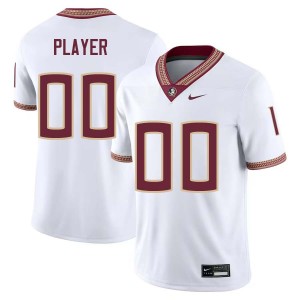 #00 Custom FSU White Mens Jerseys Limited College Football 534577-282