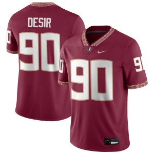 #90 Darryll Desir Seminoles Garnet Men's Jerseys Embroidery College Football 497827-347