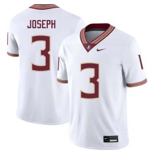 #3 Edwin Joseph Florida State Seminoles White Men's Jersey High School College Football 810580-351