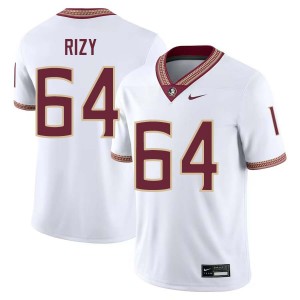 #64 Jacob Rizy FSU White Men's Jerseys Replica College Football 597263-560