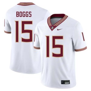 #15 Jayvan Boggs Noles White Men's Jerseys Official College Football 976337-730