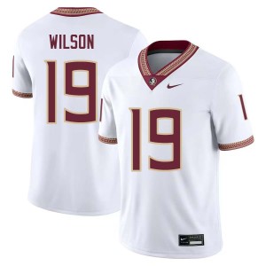 #19 Jerry Wilson Noles White Men's Jersey Stitched College Football 400162-414