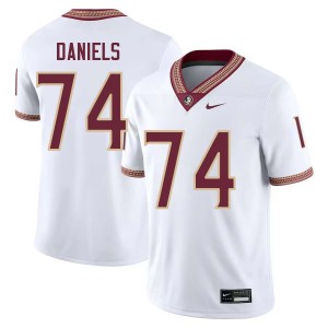 #74 Jonathan Daniels Seminoles White Men's Jersey NCAA College Football 255852-621