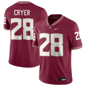 #28 Justin Cryer Noles Garnet Mens Jerseys University College Football 931089-535