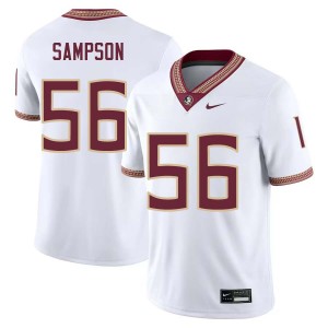 #56 KJ Sampson FSU White Men's Jersey Stitched College Football 320063-645