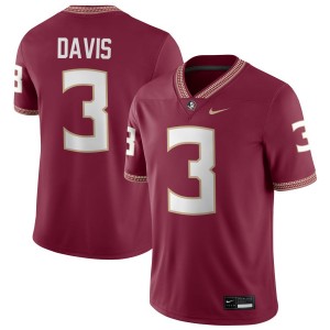 #3 Kam Davis Florida State Seminoles Garnet Mens Jersey Stitched College Football 926725-477