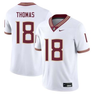 #18 Landen Thomas Florida State Seminoles White Men's Jersey Official College Football 748909-900