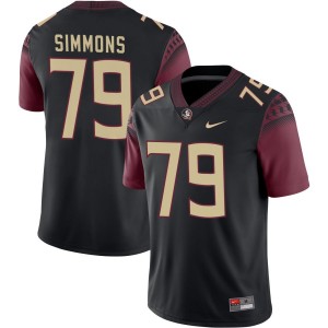 #79 Lucas Simmons FSU Seminoles Black Men's Jersey Limited College Football 346328-207