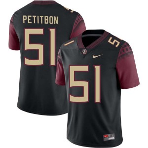 #51 Luke Petitbon Florida State Seminoles Black Men's Jerseys Replica College Football 670217-847