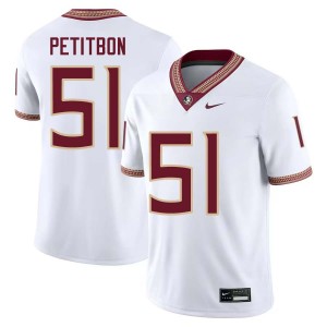 #51 Luke Petitbon Noles White Men's Jersey Official College Football 617823-433