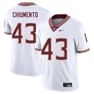 #43 Mac Chiumento Noles White Men's Jerseys University College Football 268441-604