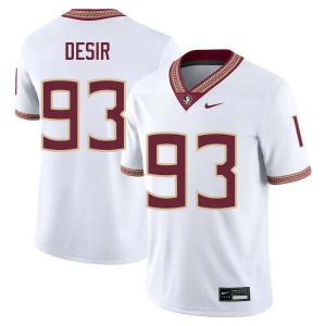 #93 Mandrell Desir FSU Seminoles White Mens Jersey Game College Football 237741-798