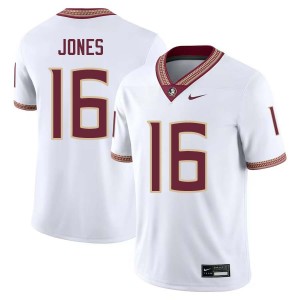 #16 Quindarrius Jones FSU Seminoles White Men Jersey Embroidery College Football 145267-981