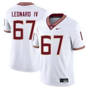 #67 Richie Leonard IV Florida State Seminoles White Men Jersey Embroidery College Football 385522-516