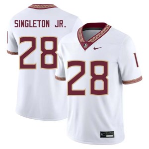 #28 Samuel Singleton Jr. FSU Seminoles White Men Jersey Embroidery College Football 701320-231