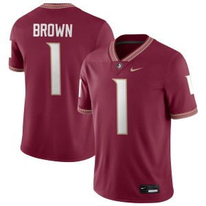 #1 Shyheim Brown Noles Garnet Men Jerseys Limited College Football 188547-252