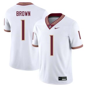 #1 Shyheim Brown Seminoles White Men's Jerseys Official College Football 360637-737