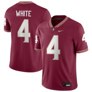 #4 Squirrel White Florida State Garnet Men Jersey Player College Football 293508-443