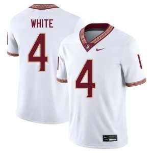 #4 Squirrel White FSU Seminoles White Men Jerseys Embroidery College Football 173912-907