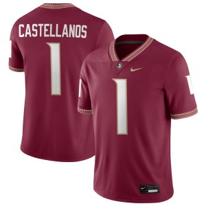 #1 Tommy Castellanos Seminoles Garnet Men Jersey 2025 College Football 673342-285