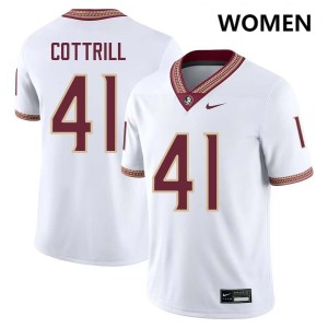 #41 AJ Cottrill Florida State White Women Jersey Limited College Football 898134-413