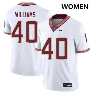 #40 Amaree Williams FSU White Womens Jersey Player College Football 135121-594
