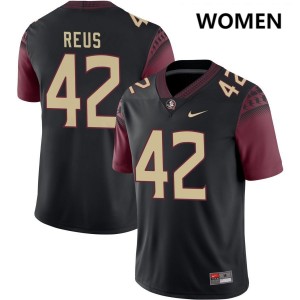 #42 Brunno Reus Noles Black Womens Jersey Replica College Football 143967-254