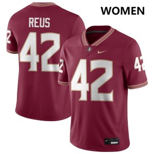 #42 Brunno Reus Seminoles Garnet Women Jerseys Limited College Football 457845-364