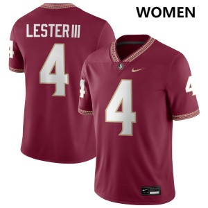 #4 Charles Lester III FSU Seminoles Garnet Women Jersey High School College Football 480700-411