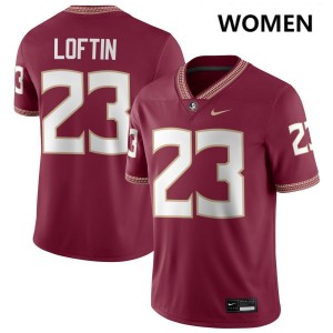 #23 Chase Loftin Florida State Seminoles Garnet Women Jersey Official College Football 888889-465
