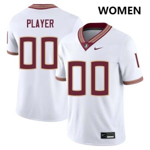 #00 Custom Noles White Women Jerseys 2025 College Football 360317-619
