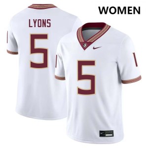 #5 Daniel Lyons FSU Seminoles White Women Jersey Limited College Football 821004-675