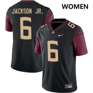 #6 Darrell Jackson Jr. Noles Black Women's Jersey Stitched College Football 363372-621