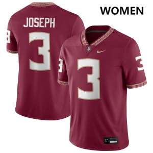 #3 Edwin Joseph Seminoles Garnet Women's Jerseys 2025 College Football 232268-114