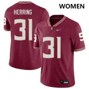 #31 Elijah Herring Florida State Garnet Women Jerseys Official College Football 807323-884