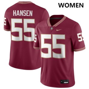 #55 Gunnar Hansen Seminoles Garnet Women Jerseys Limited College Football 573558-536