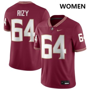 #64 Jacob Rizy Florida State Seminoles Garnet Womens Jersey 2025 College Football 101858-361