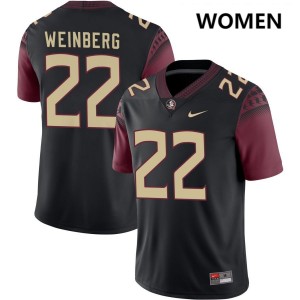 #22 Jake Weinberg Seminoles Black Women's Jersey Limited College Football 751793-955
