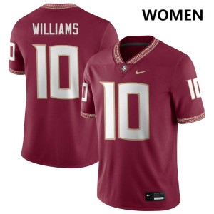 #10 James Williams Seminoles Garnet Women's Jerseys 2025-26 College Football 845596-808