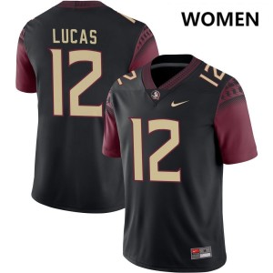 #12 Jaylin Lucas Florida State Seminoles Black Womens Jersey Alumni College Football 644223-976