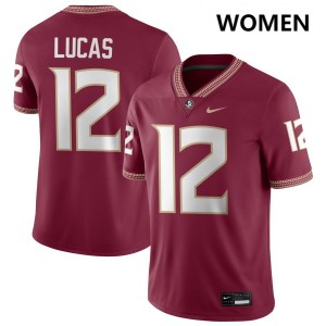 #12 Jaylin Lucas FSU Seminoles Garnet Women Jerseys Stitched College Football 151683-232