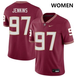 #97 Jayson Jenkins Noles Garnet Women Jersey Limited College Football 283004-252