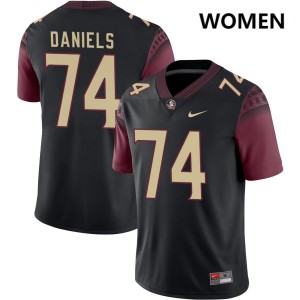 #74 Jonathan Daniels Florida State Seminoles Black Women's Jerseys Alumni College Football 851860-451