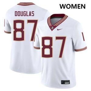 #87 Markeston Douglas Florida State Seminoles White Women's Jersey High School College Football 179930-246