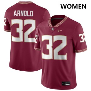 #32 Mason Arnold FSU Seminoles Garnet Women's Jerseys Alumni College Football 782774-933