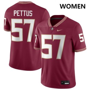 #57 Micah Pettus Seminoles Garnet Women Jerseys University College Football 385247-474