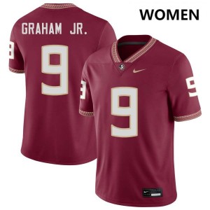 #9 Omar Graham Jr. FSU Seminoles Garnet Women Jersey NCAA College Football 203505-600